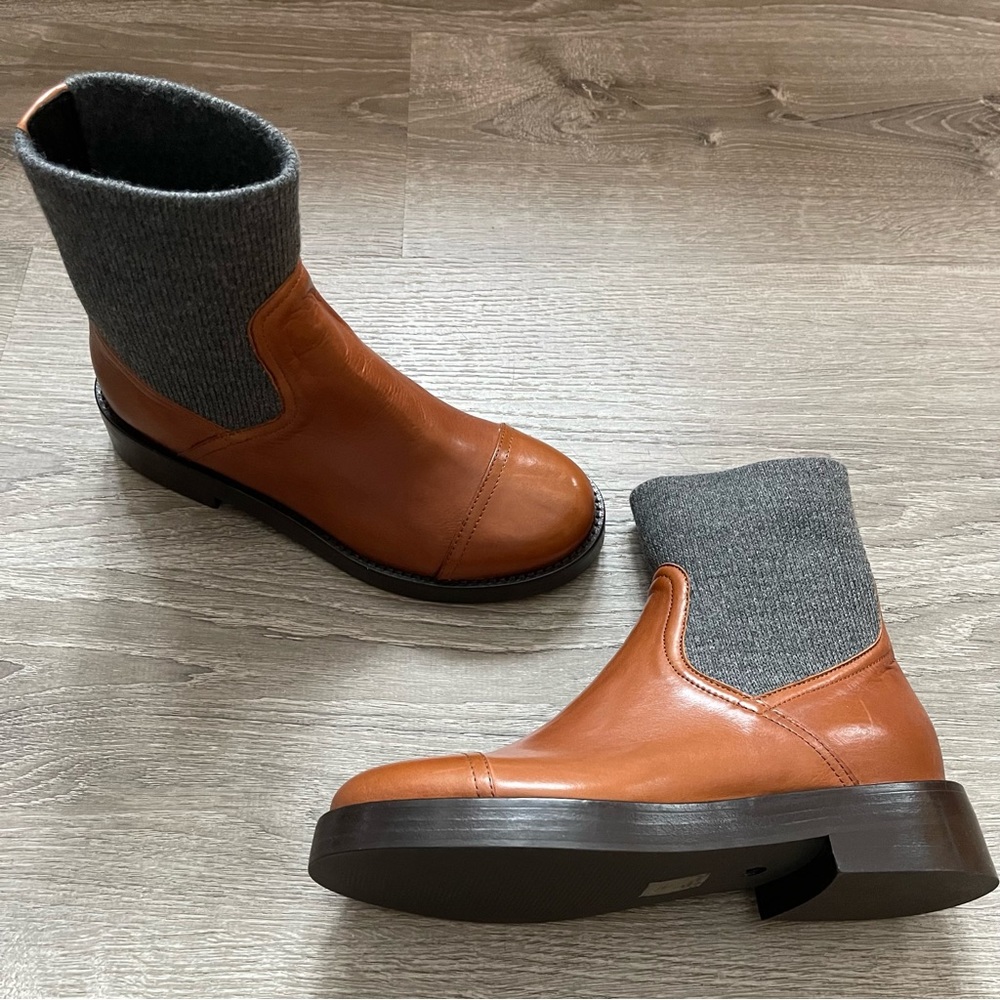 J. Crew Italian Leather Rib Cuff Boot Sz 8.5 - Picture 2 of 9